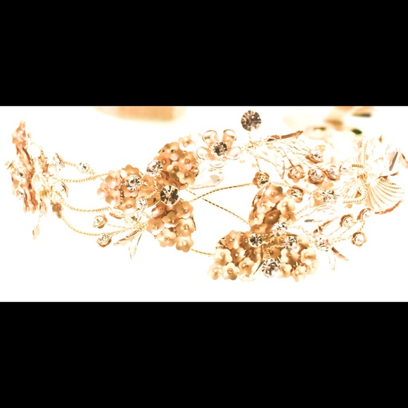 Gold Flower Vine Headband